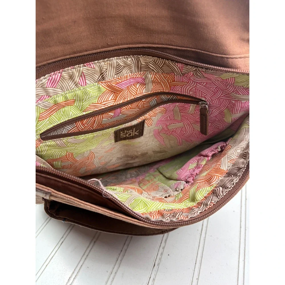 The Sak Ventura Vintage Y2K Brown Distressed Leather Convertible Backpack Bag